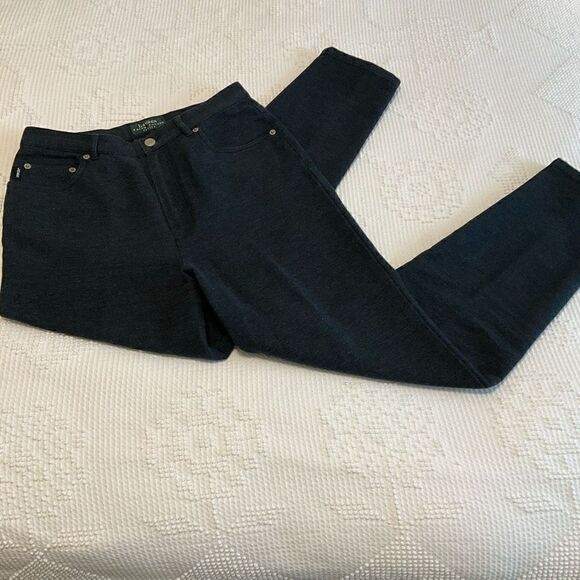 NWOT Lauren Ralph Lauren Charcoal Grey 5 Pocket Pants, 6P. Flannel feel heritage - Picture 9 of 10